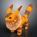 Cute Game And Movie Character With Yellow Brown Stripes Large Ears And Fluffy Mane