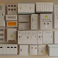 Industrial Electrical Control Panels Enclosures Distribution Boxes With Warning Signs Buttons
