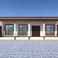 Modern Single Family House Exterior With White Walls Brown Roof And Porch Steps