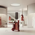 Modern Clothing Store Interior With Fashionable Mannequins And Clothing Racks