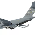 C17 Transport Aircraft Front View Featuring Four Engines Tail Section And Landing Gear