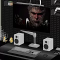 Modern e-sports computer keyboard and mouse decoration 3d model