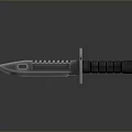Tactical Military Weapon Knife With Metal Serrated Blade And Black Non Slip Handle