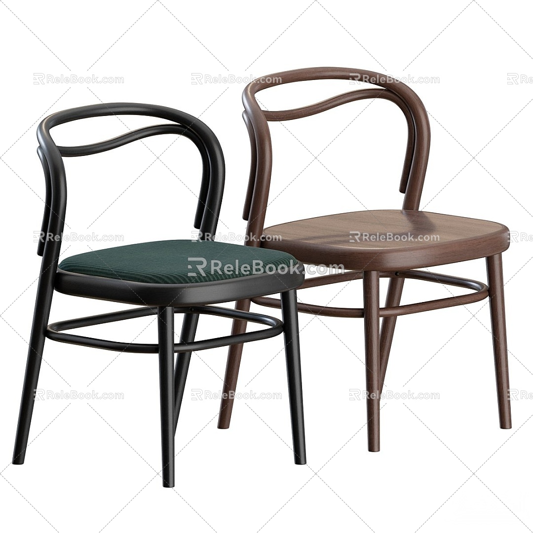 Modern single chair dining chair 3d model