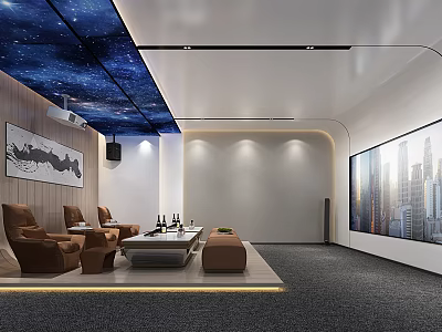 modern video room 3d model