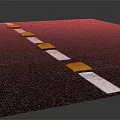 A Row Of Orange And White Speed Bumps On Black Road Surface