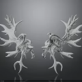 Two Unique White Branch Shaped Decorative Items For Home Decoration