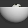 Panda Shaped Food in Yellow Broth Soup with Egg and Green Garnish