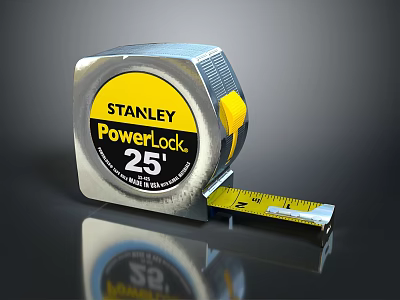STANLEY PowerLock 25 Feet Tape Measure Essential Hardware Tool for Measuring Tasks 3d model