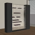 Modern Black Wine Rack with Open Metal Shelves for Storing Wine Bottles in Contemporary Interior