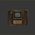 Vintage Square Television with Wooden Case Black Screen Worn Knobs and Retro Design