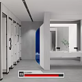 Modern toilet honeycomb panel composite toilet partition 3d model