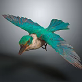 Vibrant Kingfisher Bird Flying With Green Blue Feathers And Outstretched Wings