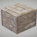 Vintage Wooden Storage Cabinet With Slatted Plank Design And Rustic Finish