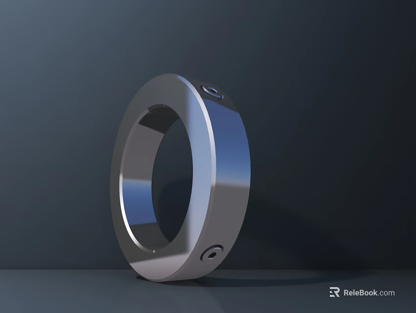 Smart Machine Precision Metal Ring Featuring Smooth Surface And Screw Holes 3d model 