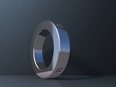 Smart Machine Precision Metal Ring Featuring Smooth Surface And Screw Holes 3d model
