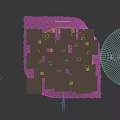 SPA Sauna Interior With Colorful Lighting Stalactite Shaped Ceiling Salt Brick Walls And Tiled Floor