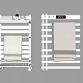 White Bathroom Heating Towel Racks With Towels Aromatherapy Sticks And Small Bottles