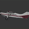 Passenger Plane With White Fuselage And Red Wings Single Engine Landing Gear On Dark Background