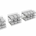 Multi tiered Metal Shelving Building Components With White Elements And Frame Structure 3d model