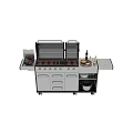 Stainless Steel Outdoor Grill With Drawers Wheels And Countertop For Cooking Food Items
