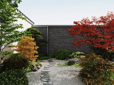 Landscape sketch interior landscape wall courtyard landscape small landscape plant collocation modeling 3d model