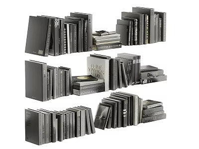Stacked Books and Magazines with Different Sizes in Vertical and Horizontal Arrangements 3d model