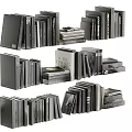 Stacked Books and Magazines with Different Sizes in Vertical and Horizontal Arrangements
