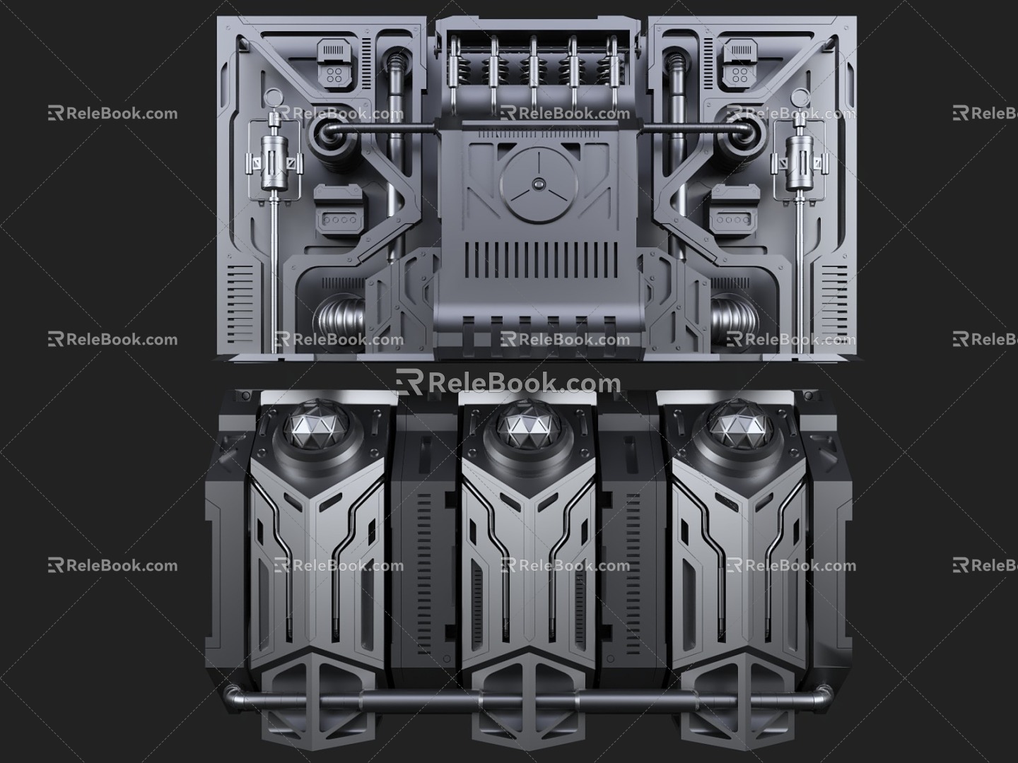 Sci-fi Style Science and Technology Wall Sci-fi Wall Cyberpunk Style Spaceship Wall model