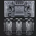 Sci-fi Style Science and Technology Wall Sci-fi Wall Cyberpunk Style Spaceship Wall 3d model