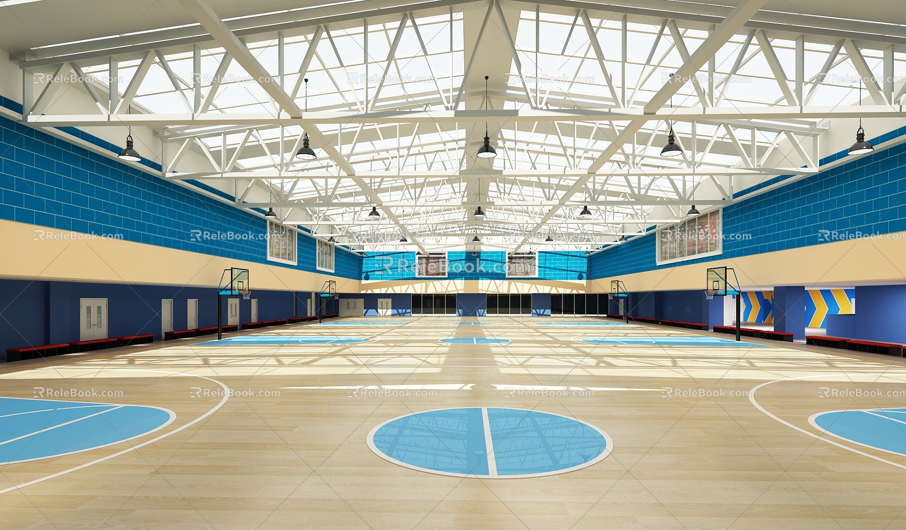 modern basketball hall 3d model