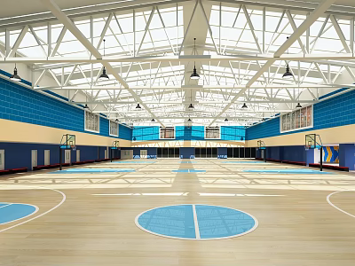 modern basketball hall 3d model
