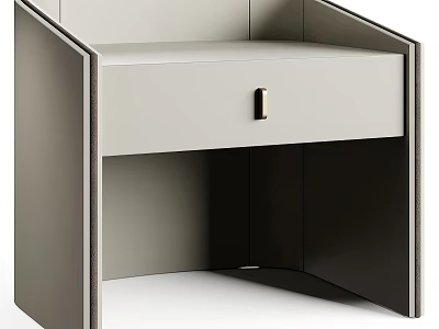 Modern Gray Black Nightstand With Sleek Drawer And Minimalist Storage Design 3d model