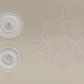 White Ceiling Medallions With Simple And Ornate Intricate Decorative Patterns 3d model