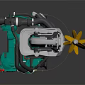 Green And Gray Industrial Mechanical Equipment With Robotic Arm And Tools