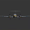 Blue And Yellow Small Propeller Aircraft Model With Streamlined Design And Reflective Surface