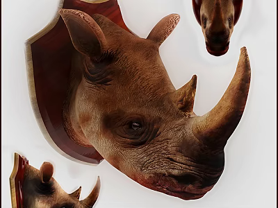 Reptile Head Mounts As Wall Decor Pieces 3d model