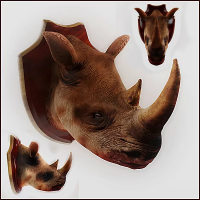 Reptile Head Mounts As Wall Decor Pieces 3d model Reptile Head Mounts As Wall Decor Pieces 3d model