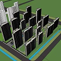 Building District Planning 3d model