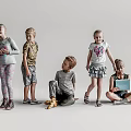 Modern multiplayer child character 3d model