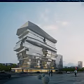 Modern Office Building With Glass Facade Contemporary Design And Urban Street View