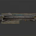 Industrial Circular Mechanical Structure With Metal Frame Yellow Accents And Base Platform