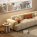 Modern cream style side table cream sofa side table 3d model