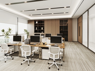 Modern Office Public Area Office Hall Studio Shared Office 3d model