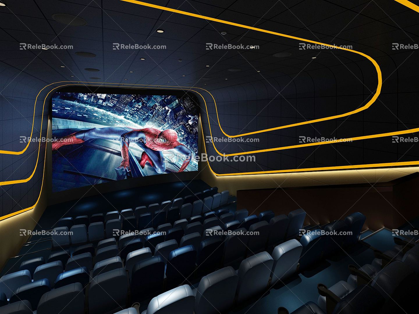 Modern Cinema Cinema Screening Hall 3d model