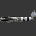 Detailed Twin Engine Fighter Plane Model With Camouflage Paint And British Roundels