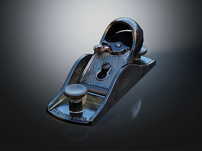 Vintage Stanley No 4 Woodworking Plane With Smooth Metal Surface And Knob 3d model