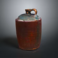 Handcrafted Brown Ceramic Sculpture Pottery With Lid And Handle Design