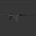 Tactical Modern Rifle With Silencer Metallic Finish And Reflective Surface On Dark Background