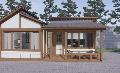 New Chinese Style Folk House Rural Folk House 3d model